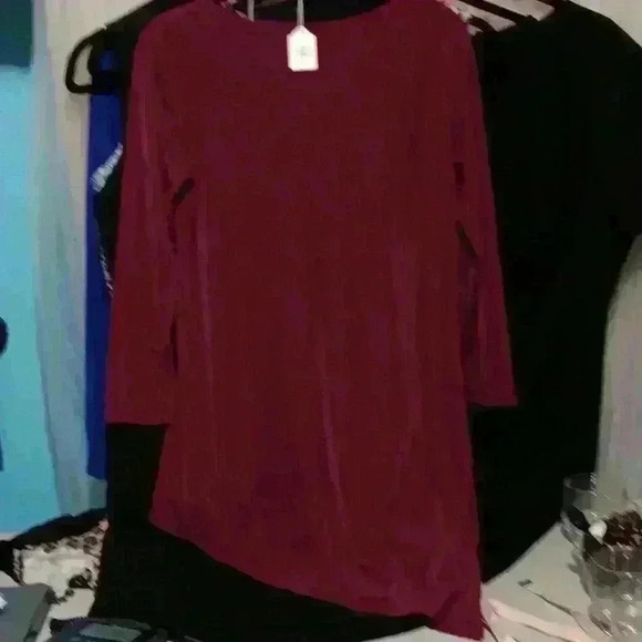 Womens asymmetrical dress Magic scarf one size fits S-L, deep wine color - Picture 5 of 5